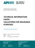 TECHNICAL INFORMATION PAPER - VALUATIONS FOR INSURANCE PURPOSES