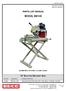 MODEL BB14E PARTS LIST MANUAL 14 ELECTRIC MASONRY SAW SHOWN WITH OPTIONAL FOLDING STAND SKU # MODEL # POWER OPTION