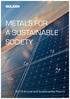 METALS FOR A SUSTAINABLE SOCIETY
