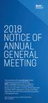 2018 NOTICE OF ANNUAL GENERAL MEETING