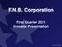 Draft. F.N.B. Corporation. First Quarter 2011 Investor Presentation