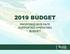 PROPOSED 2019 RATE SUPPORTED OPERATING BUDGET TABLE OF CONTENTS