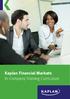 Kaplan Financial Markets In-Company Training Curriculum