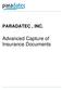 PARADATEC, INC. Advanced Capture of Insurance Documents