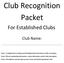 Club Recognition Packet