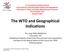 The WTO and Geographical Indications