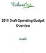 2019 Draft Operating Budget Overview