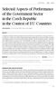 Selected Aspects of Performance of the Government Sector in the Czech Republic in the Context of EU Countries