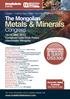 Metals & Minerals. The Mongolian. Congress & SAVE US$ May Kempinski Hotel Khan Palace Ulaanbaatar Mongolia