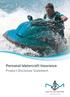 Personal Watercraft Insurance. Product Disclosure Statement INSURANCE