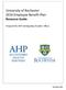 University of Rochester 2016 Employee Benefit Plan Resource Guide. Prepared for AHP- Participating Provider Offices