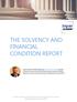 THE SOLVENCY AND FINANCIAL CONDITION REPORT