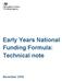 Early Years National Funding Formula: Technical note