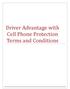 Driver Advantage with Cell Phone Protection Terms and Conditions