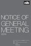 NOTICE OF GENERAL MEETING. nib holdings limited (ABN ) ( Company or nib )