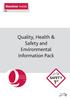 Quality, Health & Safety and Environmental Information Pack