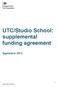 UTC/Studio School: supplemental funding agreement September 2015