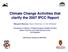 Climate Change Activities that clarify the 2007 IPCC Report