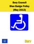Bury Council Blue Badge Policy (May 2013)