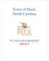 Town of Duck, North Carolina FY BUDGET DRAFT