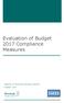 Evaluation of Budget 2017 Compliance Measures