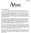 AFFINITY GAMING ANNOUNCES SECOND QUARTER ADJUSTED EBITDA GROWTH OF 39%