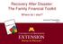 Recovery After Disaster: The Family Financial Toolkit
