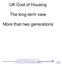 UK Cost of Housing. The long-term view. More than two generations