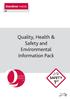 Quality, Health & Safety and Environmental Information Pack