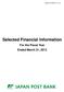 Selected Financial Information For the Fiscal Year Ended March 31, 2012