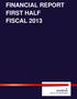 FINANCIAL REPORT FIRST HALF FISCAL 2013