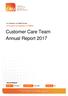 Customer Care Team Annual Report 2017
