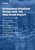 Investment Solutions Forum SG Post Event Report