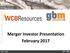 Merger Investor Presentation February 2017