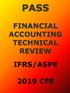 PASS FINANCIAL ACCOUNTING TECHNICAL REVIEW IFRS/ASPE 2019 CFE