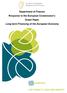 Department of Finance Response to the European Commission s Green Paper Long-term Financing of the European Economy