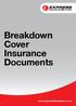 Breakdown Cover Insurance Documents