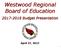 Westwood Regional Board of Education Budget Presentation