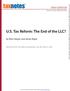 taxnotes U.S. Tax Reform: The End of the LLC? international by Elan Harper and Azam Rajan Reprinted from Tax Notes Interna onal, July 30, 2018, p.