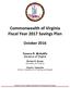Commonwealth of Virginia Fiscal Year 2017 Savings Plan