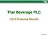 Thai Beverage PLC. 1Q13 Financial Results