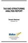 TAX AND STRUCTURING ANALYSIS REPORT