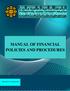 MANUAL OF FINANCIAL POLICIES AND PROCEDURES