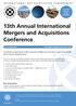 13th Annual International Mergers and Acquisitions Conference