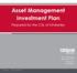 Asset Management Investment Plan