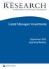 Listed Managed Investments. September 2015 Quarterly Review