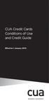 CUA Credit Cards Conditions of Use and Credit Guide