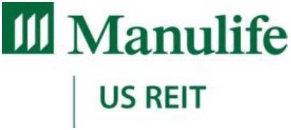 NOT FOR DISTRIBUTION IN OR INTO THE UNITED STATES, EUROPEAN ECONOMIC AREA, CANADA OR JAPAN MANULIFE US REAL ESTATE INVESTMENT TRUST (a real estate investment trust constituted on 27 March 2015 under