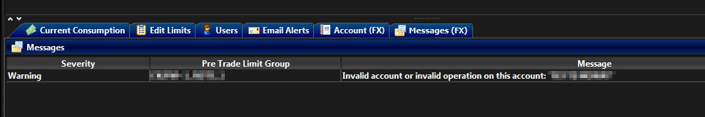 Messages (FX) Tab When PRM loads overnight FX positions at the beginning of the trading day, any errors will be