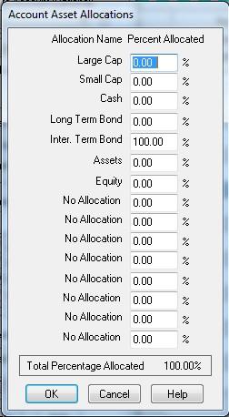 J&L Financial Planner -- Version 20.0 106 Assign Asset Allocations (Professional version only) Figure 48.